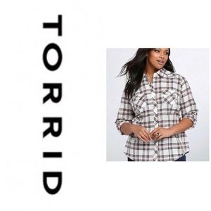 TORRID Button up plaid shirt